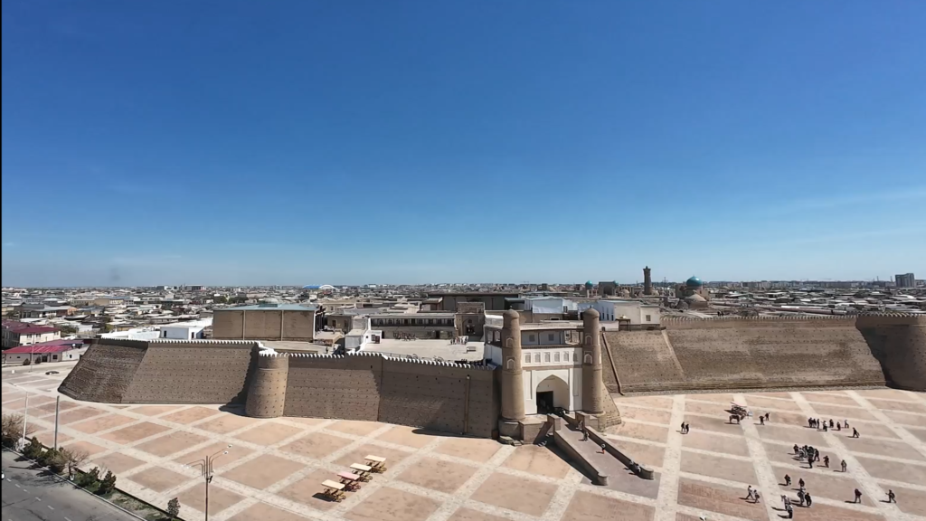 View of the Ark of Bukhara and the surrounding city from the Bukhara Tower viewpoint